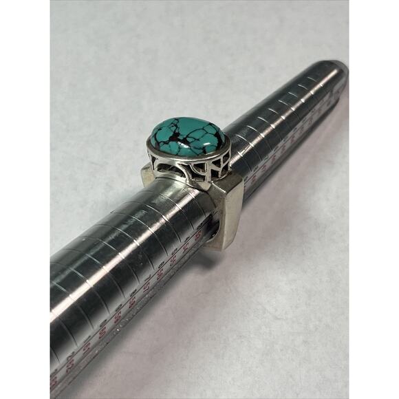 vintage silpada sterling silver 925 Square Pinky Ring Faux Oval Turquoise Size 6 - Picture 10 of 13
